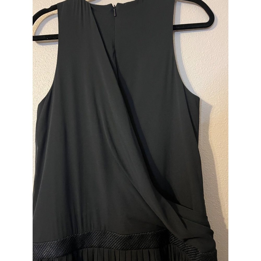 Rag & Bone Dress 6 Black Stretch Silk Rich Drape Pleat Trim - Picture 10 of 15